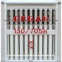 Organ - Aguja para Máquina de Coser Doméstica- Paquete de 10 Tamaño 90-14 Que Sirven para Brother- Singer- Janome- Etc.